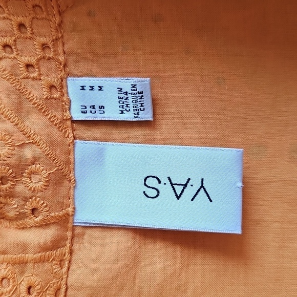 YAS Yasado Boho Alt Button Longsleeve Eyelet Collared Shirt Dress, Medium - Picture 5 of 16